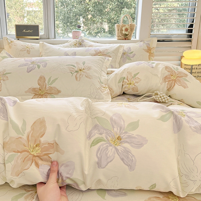 91家纺网 家纺一手货源 找家纺 名优家纺 2026新款13070全棉印花四件套 怡花