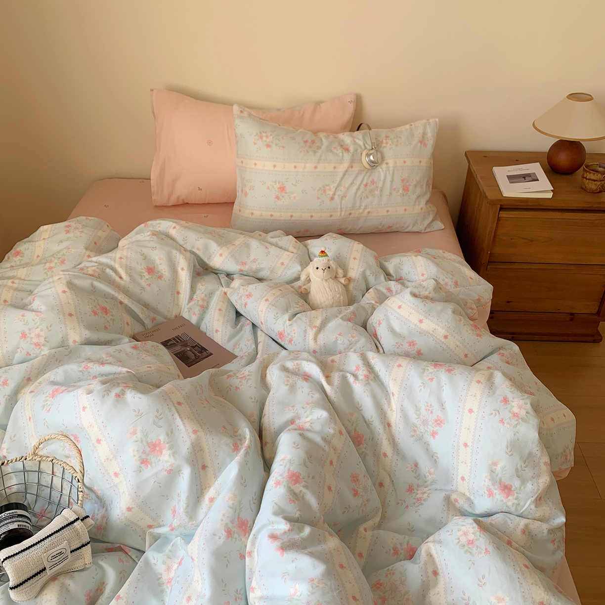 桃喜 2026春夏新品全棉碎花三件套四件套-场景一 馥郁蓝（全棉）