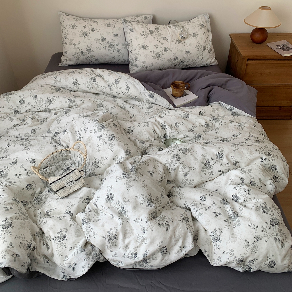 91家纺网 家纺一手货源 找家纺 （总）桃喜 2026春夏新品全棉碎花三件套四件套-场景一