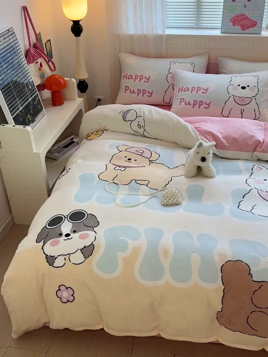 91家纺网 家纺一手货源 找家纺 喜梦缘-2025专版加厚高克重卡通大版 牛奶绒四件套大阪法莱绒现货充足 萌宠乐园