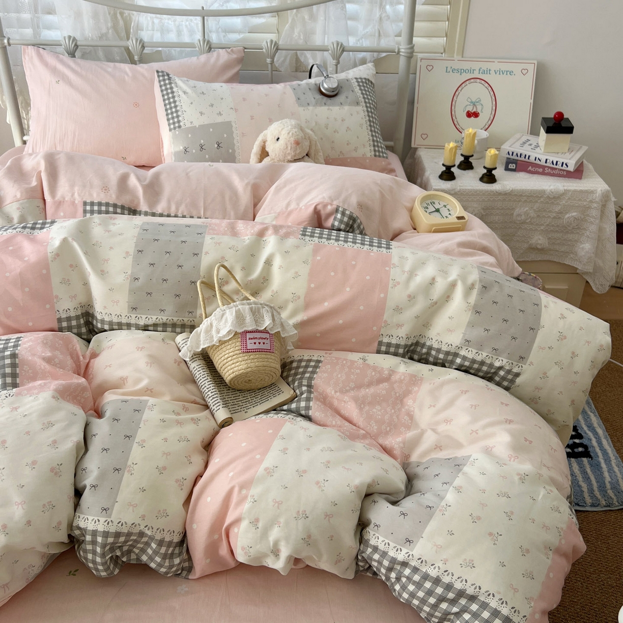 91家纺网 家纺一手货源 找家纺 （总）桃喜 2026春夏新品全棉碎花三件套四件套-场景二