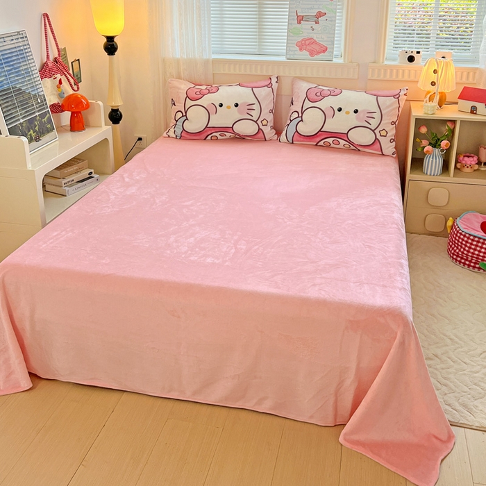 91家纺网 家纺一手货源 找家纺 喜梦缘-2025专版加厚高克重卡通大版 牛奶绒四件套大阪法莱绒现货充足 粉甜通话喵