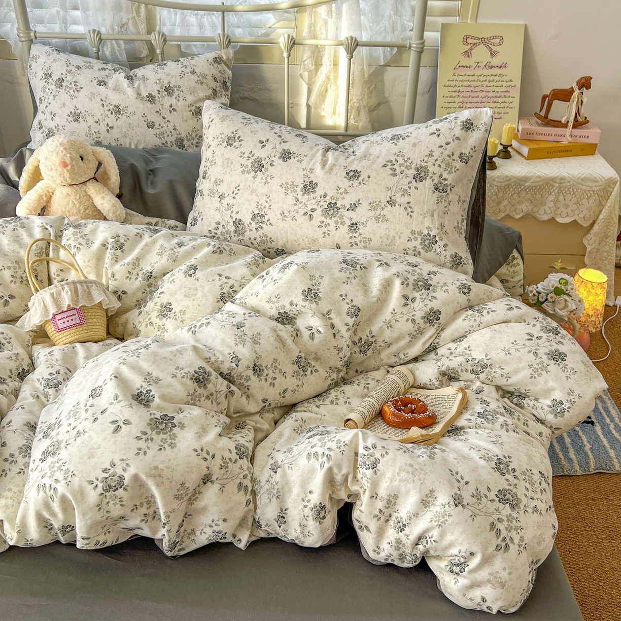 91家纺网 家纺一手货源 找家纺 （总）桃喜 2026春夏新品全棉碎花三件套四件套-场景二