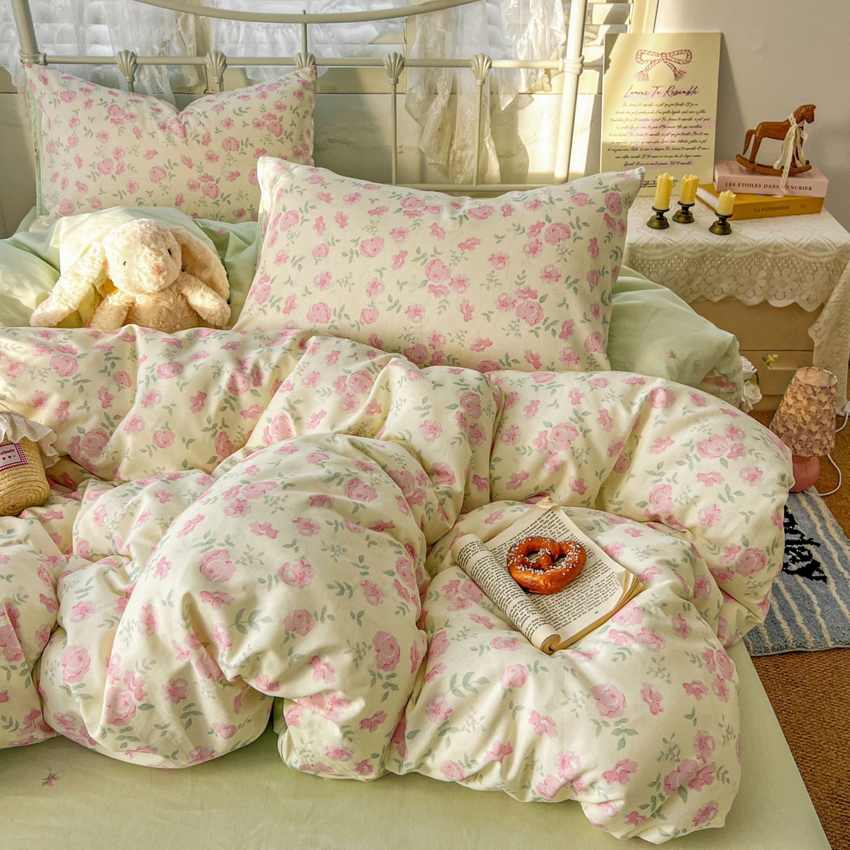 桃喜 2026春夏新品全棉碎花三件套四件套-场景二 早春花园（全棉）