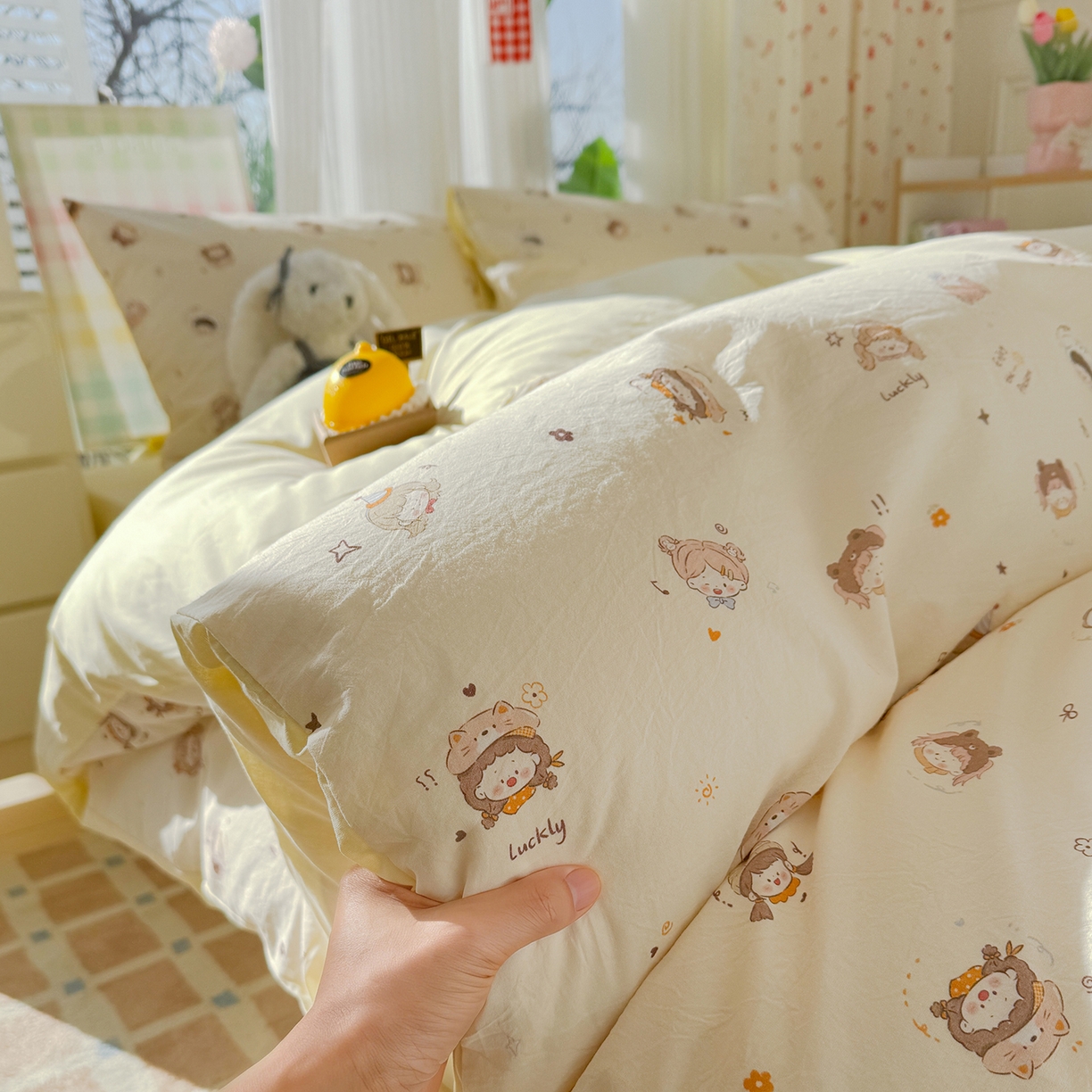 91家纺网 家纺一手货源 找家纺 （总）颜选 2026新款仿棉105克加厚水洗棉被套-含买家秀