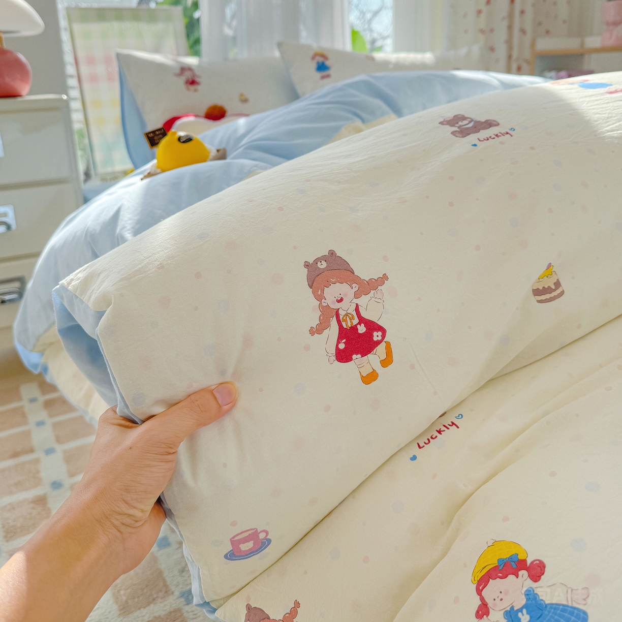 91家纺网 家纺一手货源 找家纺 （总）颜选 2026新款仿棉105克加厚水洗棉被套-含买家秀