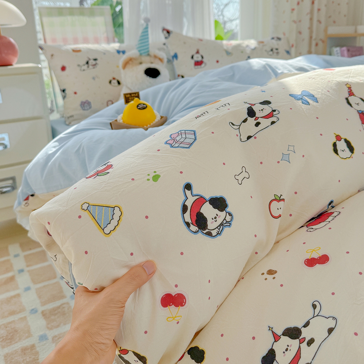 91家纺网 家纺一手货源 找家纺 （总）颜选 2026新款仿棉105克加厚水洗棉被套-含买家秀