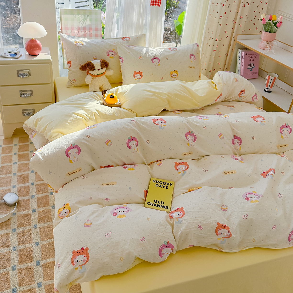 91家纺网 家纺一手货源 找家纺 颜选 2026新款仿棉105克加厚水洗棉被套-含买家秀 幸运猫