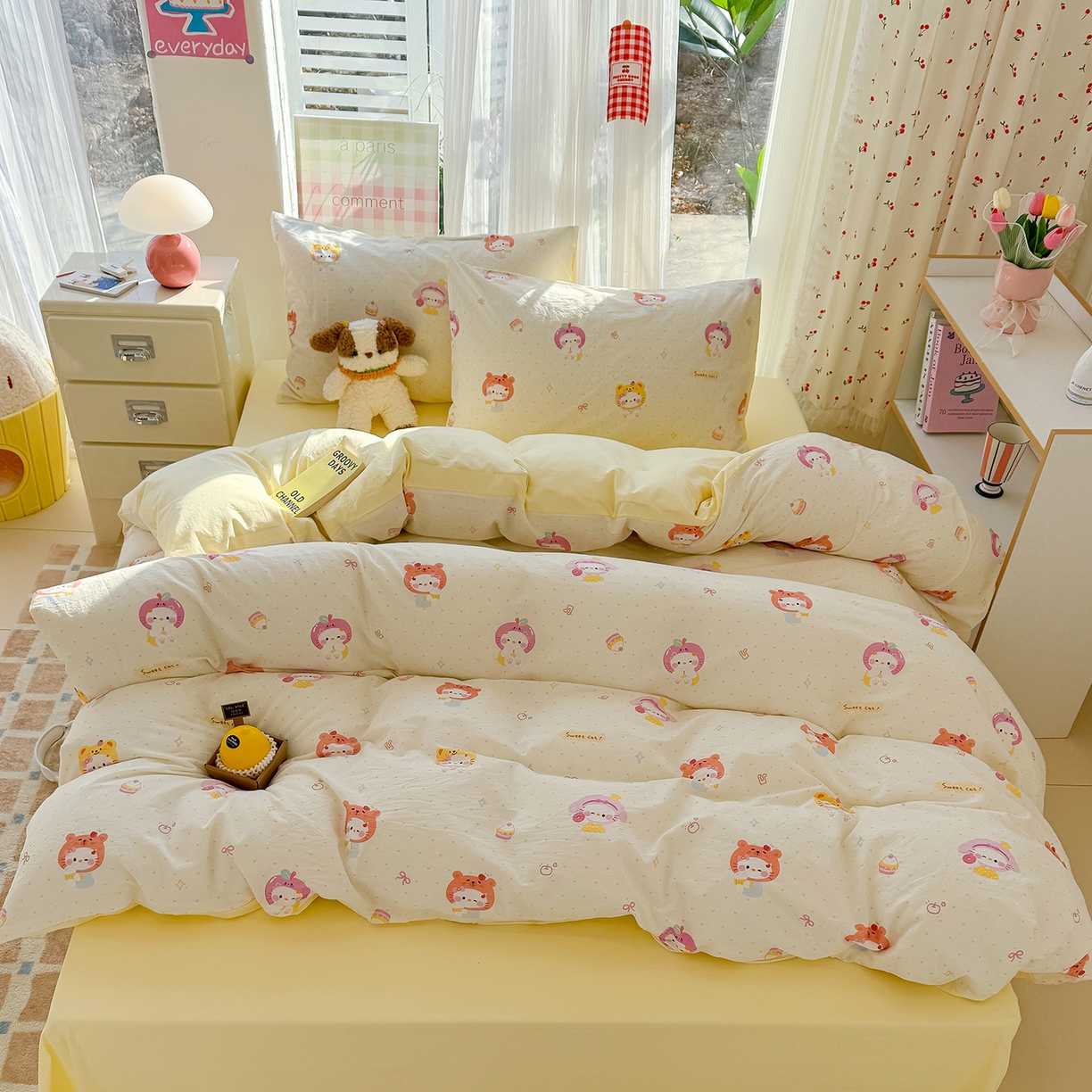 91家纺网 家纺一手货源 找家纺 颜选 2026新款仿棉105克加厚水洗棉被套-含买家秀 幸运猫