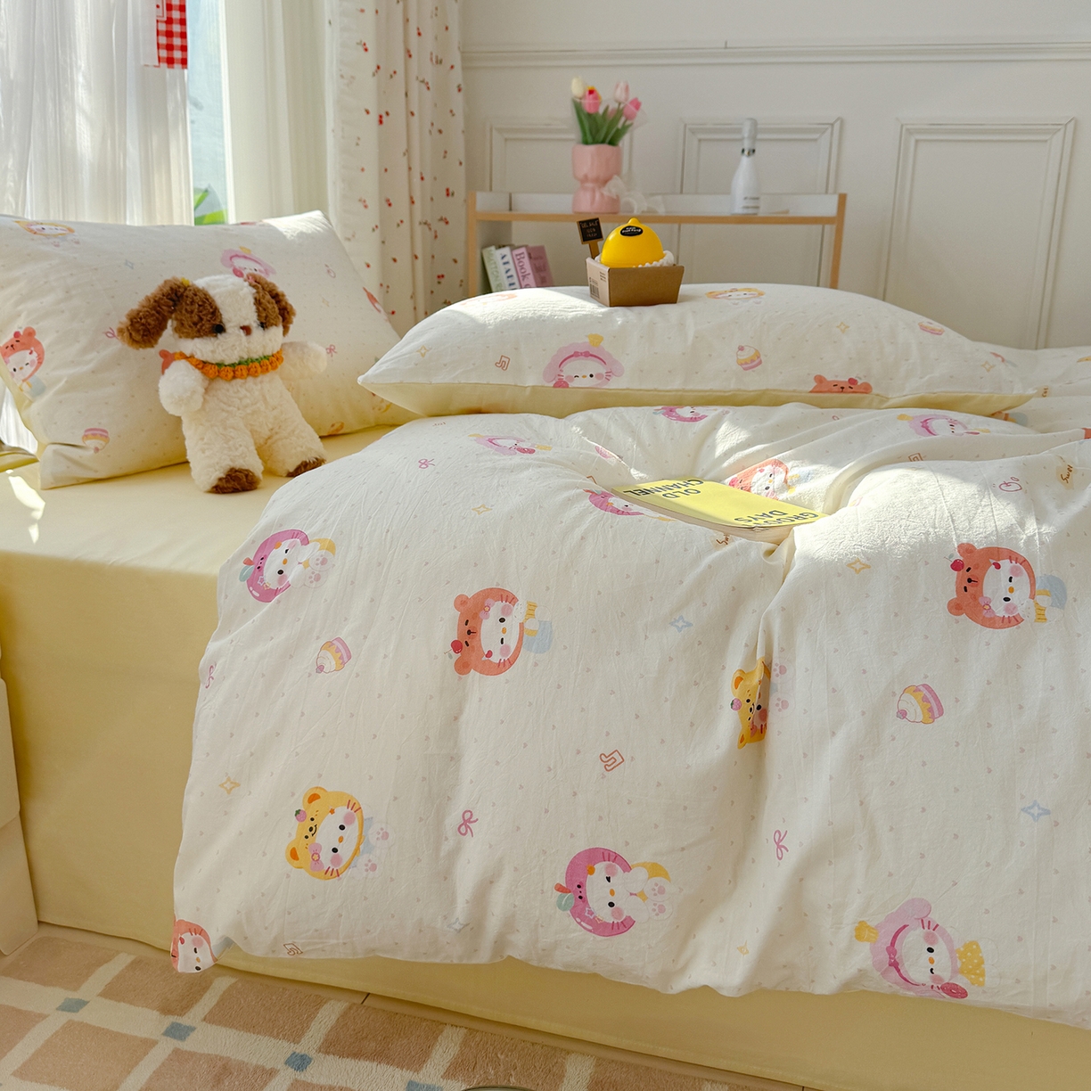 91家纺网 家纺一手货源 找家纺 颜选 2026新款仿棉105克加厚水洗棉被套-含买家秀 幸运猫