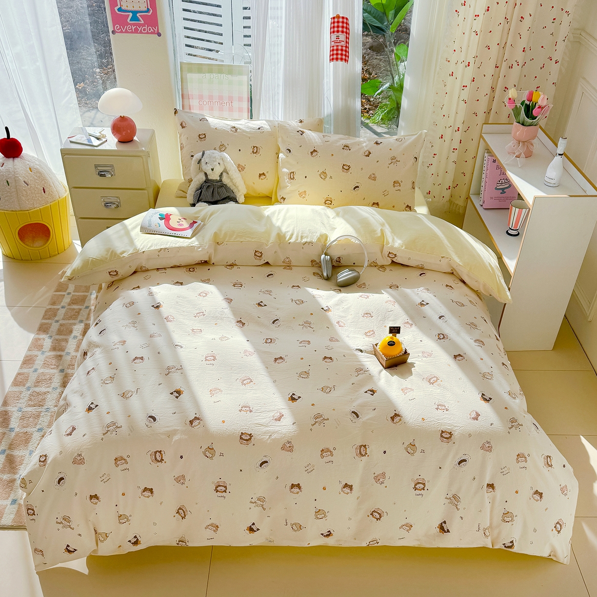 91家纺网 家纺一手货源 找家纺 颜选 2026新款仿棉105克加厚水洗棉被套-含买家秀 小町