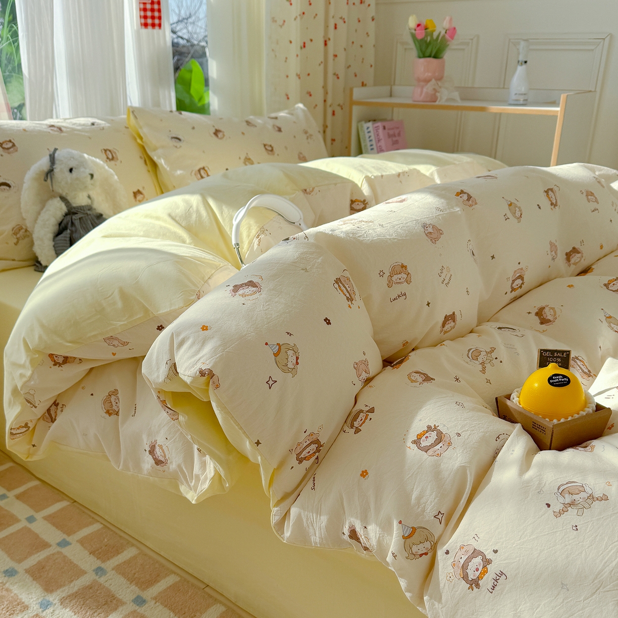 91家纺网 家纺一手货源 找家纺 颜选 2026新款仿棉105克加厚水洗棉被套-含买家秀 小町