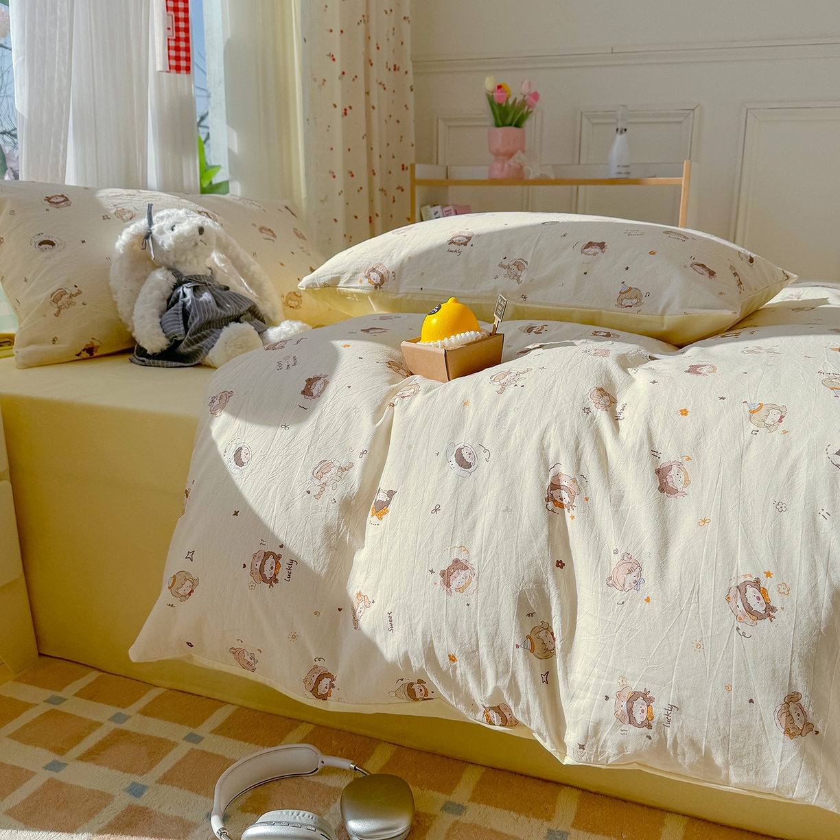 91家纺网 家纺一手货源 找家纺 颜选 2026新款仿棉105克加厚水洗棉被套-含买家秀 小町