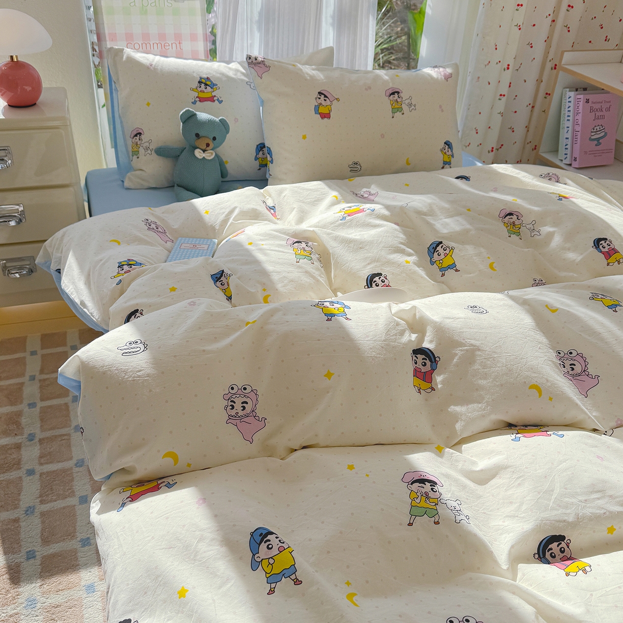 91家纺网 家纺一手货源 找家纺 颜选 2026新款仿棉105克加厚水洗棉被套-含买家秀 小新星