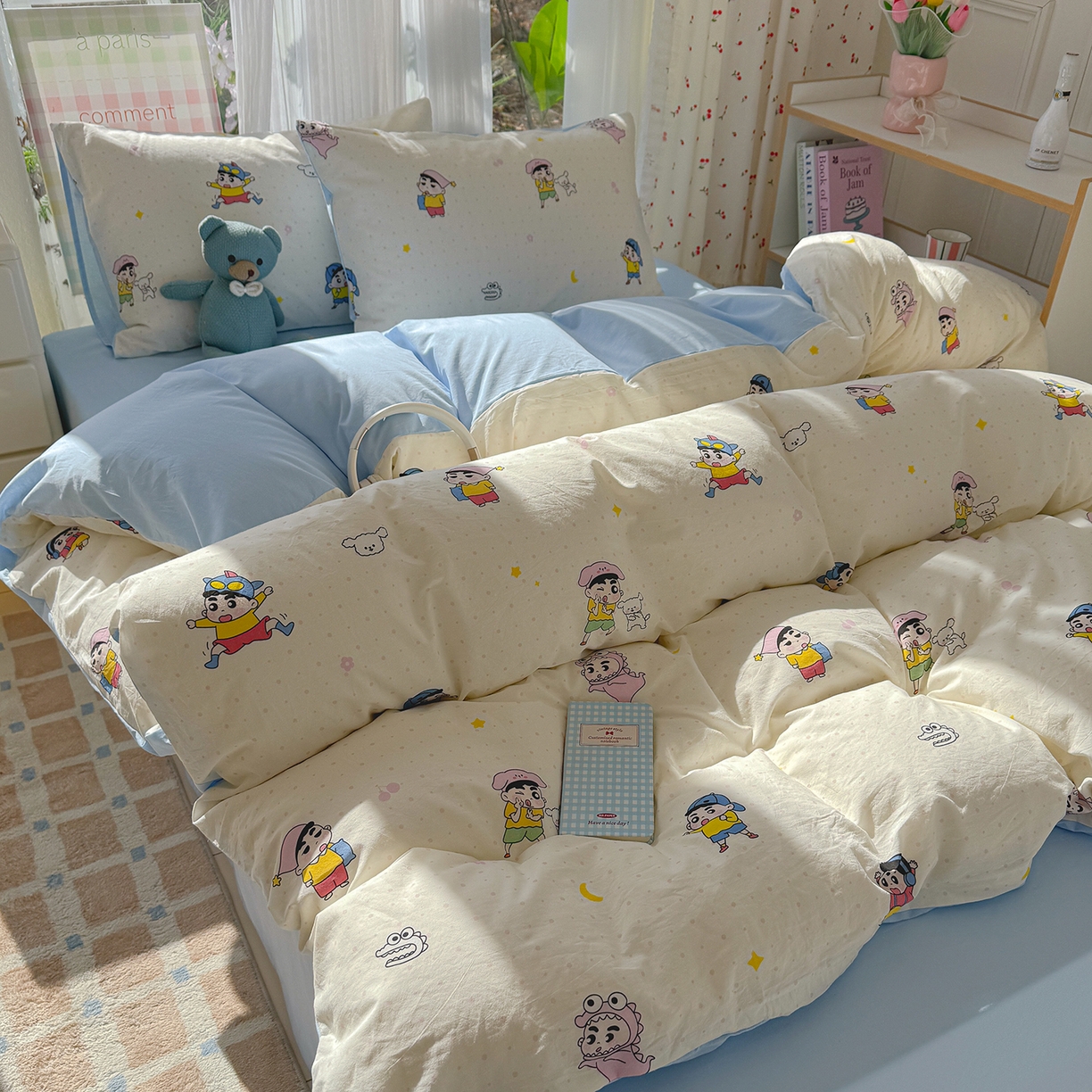 91家纺网 家纺一手货源 找家纺 颜选 2026新款仿棉105克加厚水洗棉被套-含买家秀 小新星