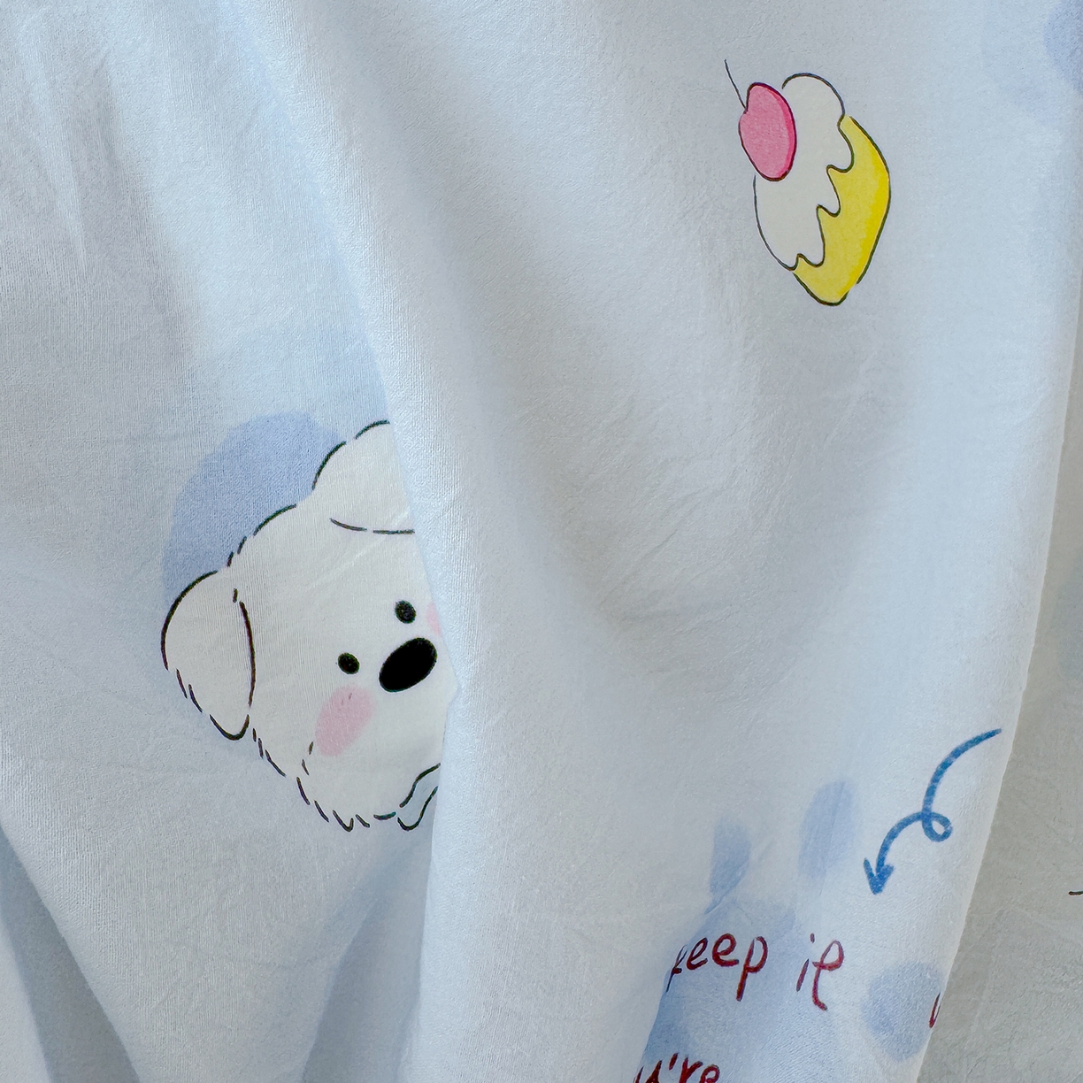 91家纺网 家纺一手货源 找家纺 颜选 2026新款仿棉105克加厚水洗棉被套-含买家秀 汪星人