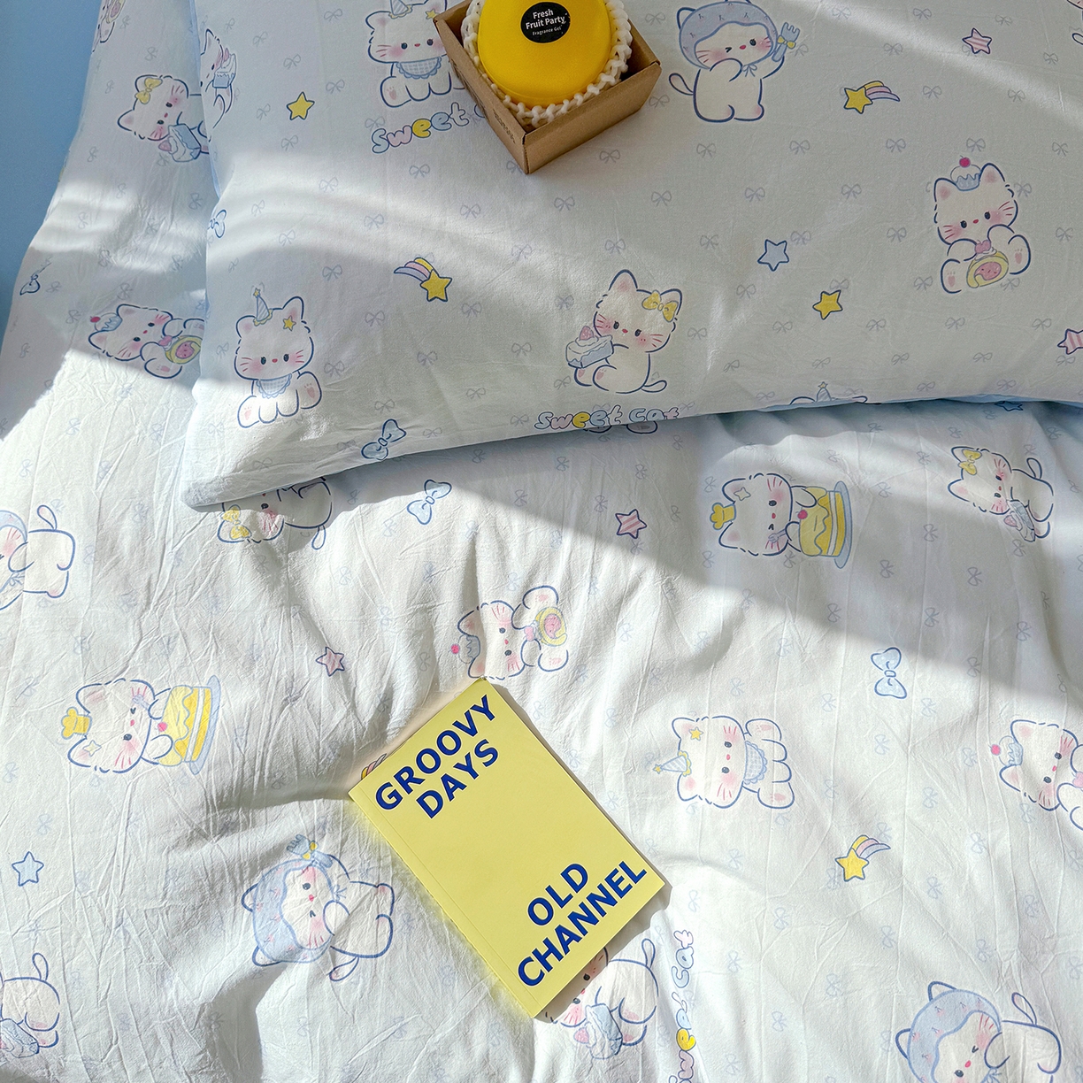 91家纺网 家纺一手货源 找家纺 颜选 2026新款仿棉105克加厚水洗棉被套-含买家秀 星云奶芙猫