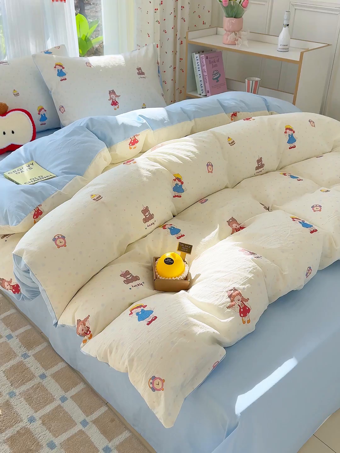 91家纺网 家纺一手货源 找家纺 颜选 2026新款仿棉105克加厚水洗棉被套-含买家秀 小女孩