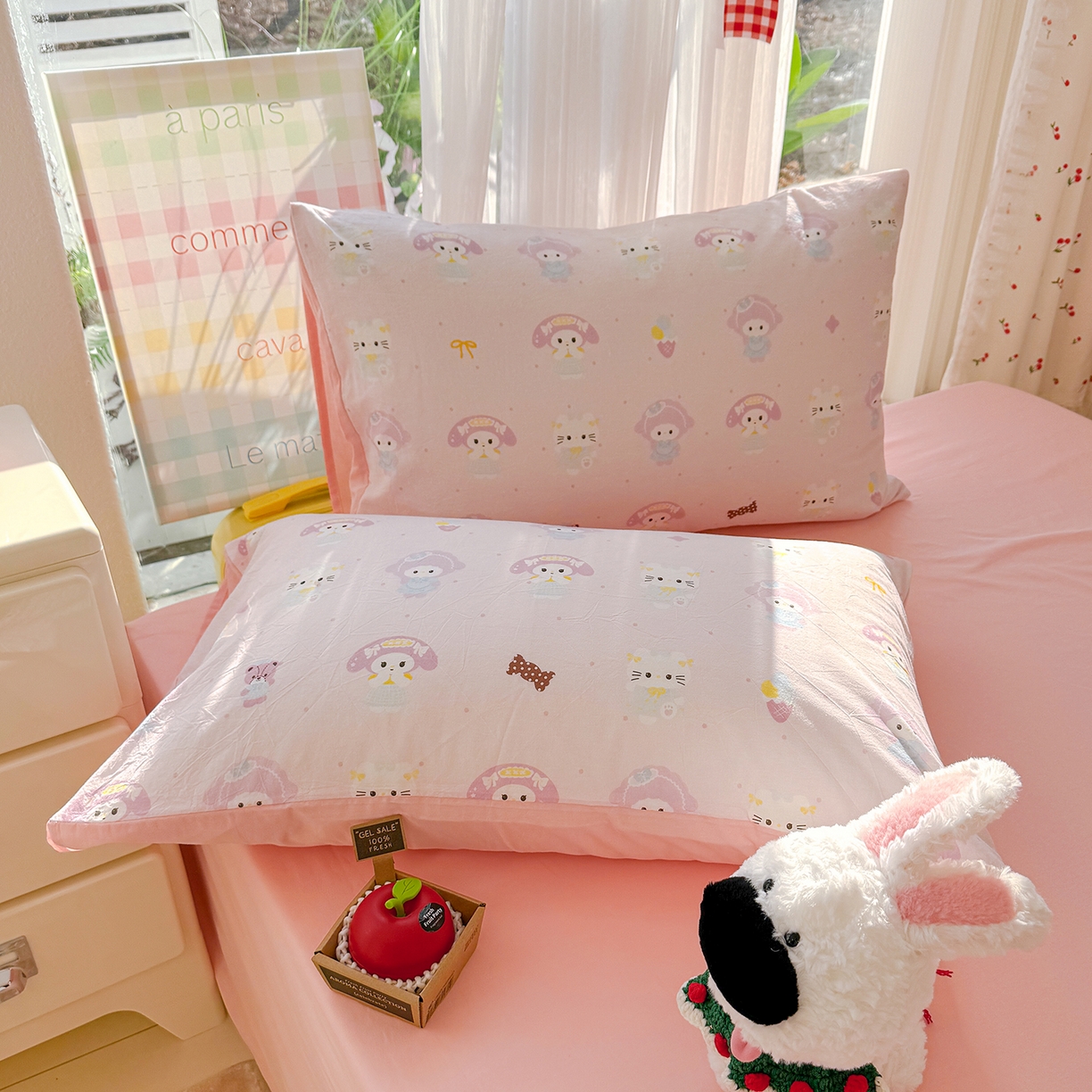 91家纺网 家纺一手货源 找家纺 颜选 2026新款仿棉105克加厚水洗棉被套-含买家秀 少女萌宠