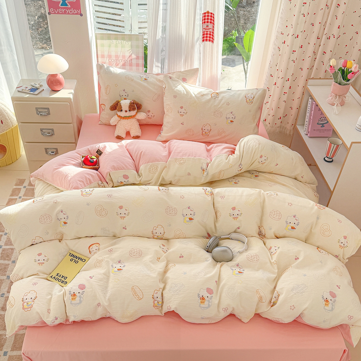 91家纺网 家纺一手货源 找家纺 颜选 2026新款仿棉105克加厚水洗棉被套-含买家秀 喵喵时光