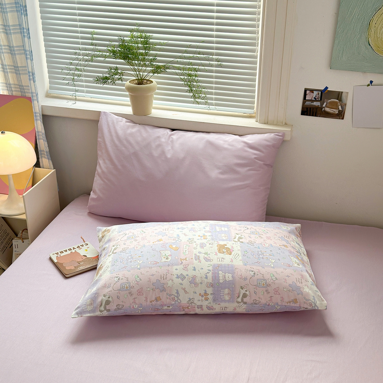 91家纺网 家纺一手货源 找家纺 麦伦家居 2026春夏新品13372全棉卡通小清新四件套 笔记本