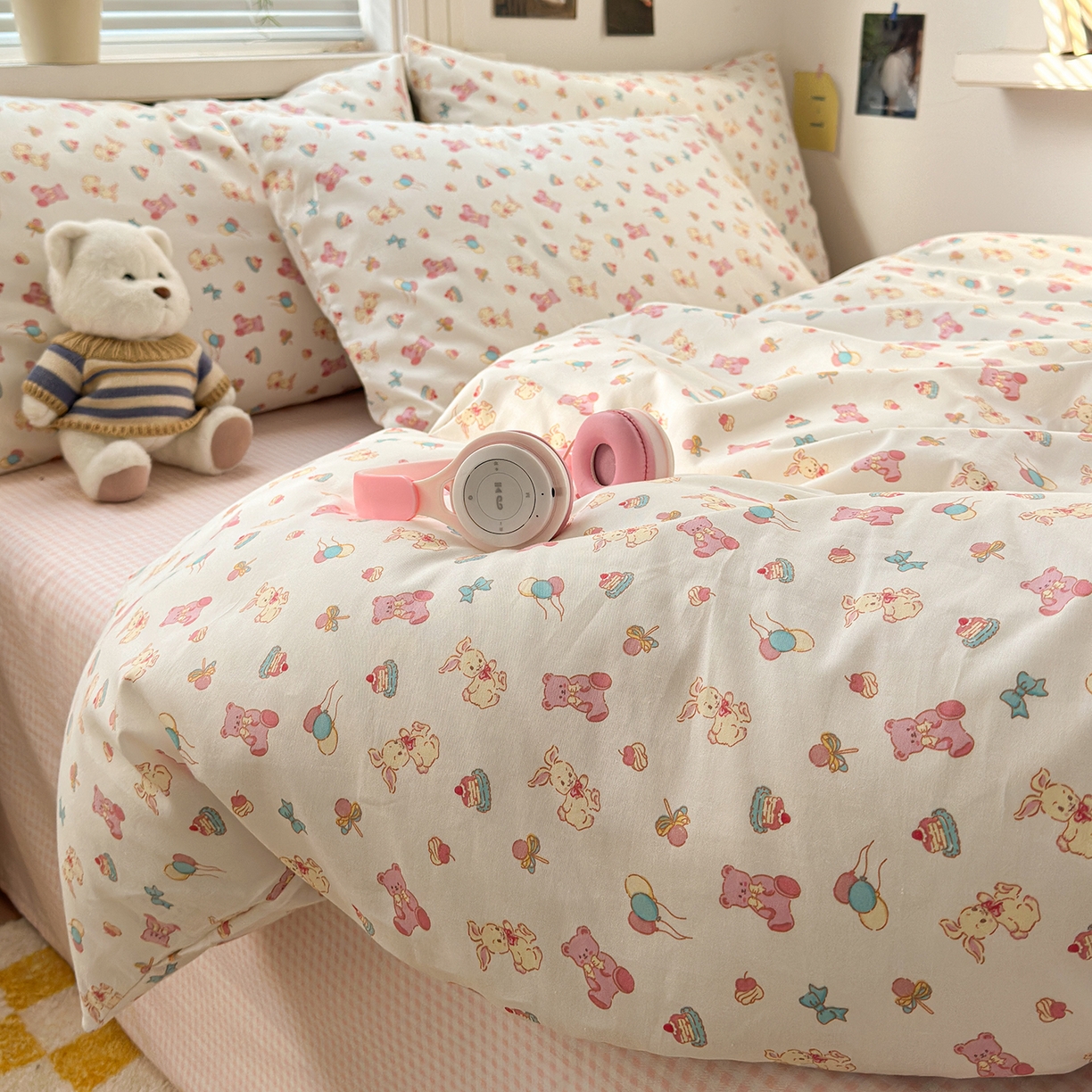 麦伦家居 2026春夏新品13372全棉卡通小清新四件套 宾果时光