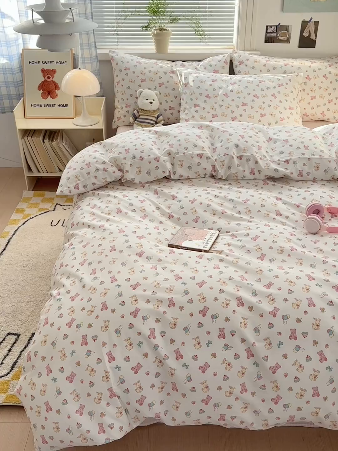 91家纺网 家纺一手货源 找家纺 麦伦家居 2026春夏新品13372全棉卡通小清新四件套 宾果时光