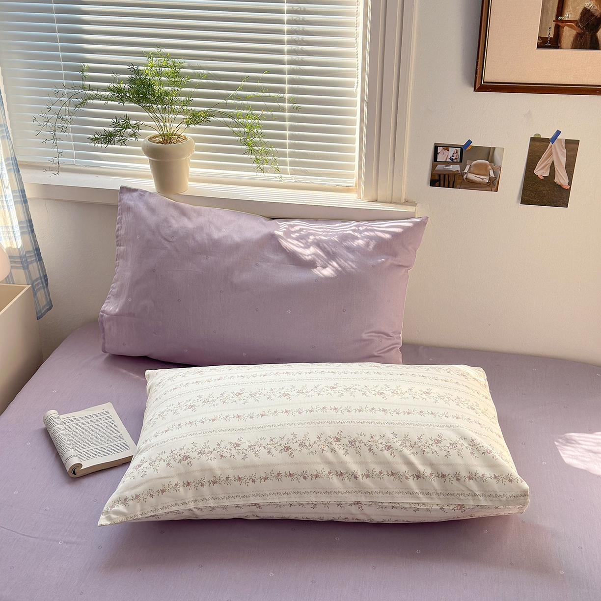 91家纺网 家纺一手货源 找家纺 麦伦家居 2026春夏新品13372全棉卡通小清新四件套 含羞草