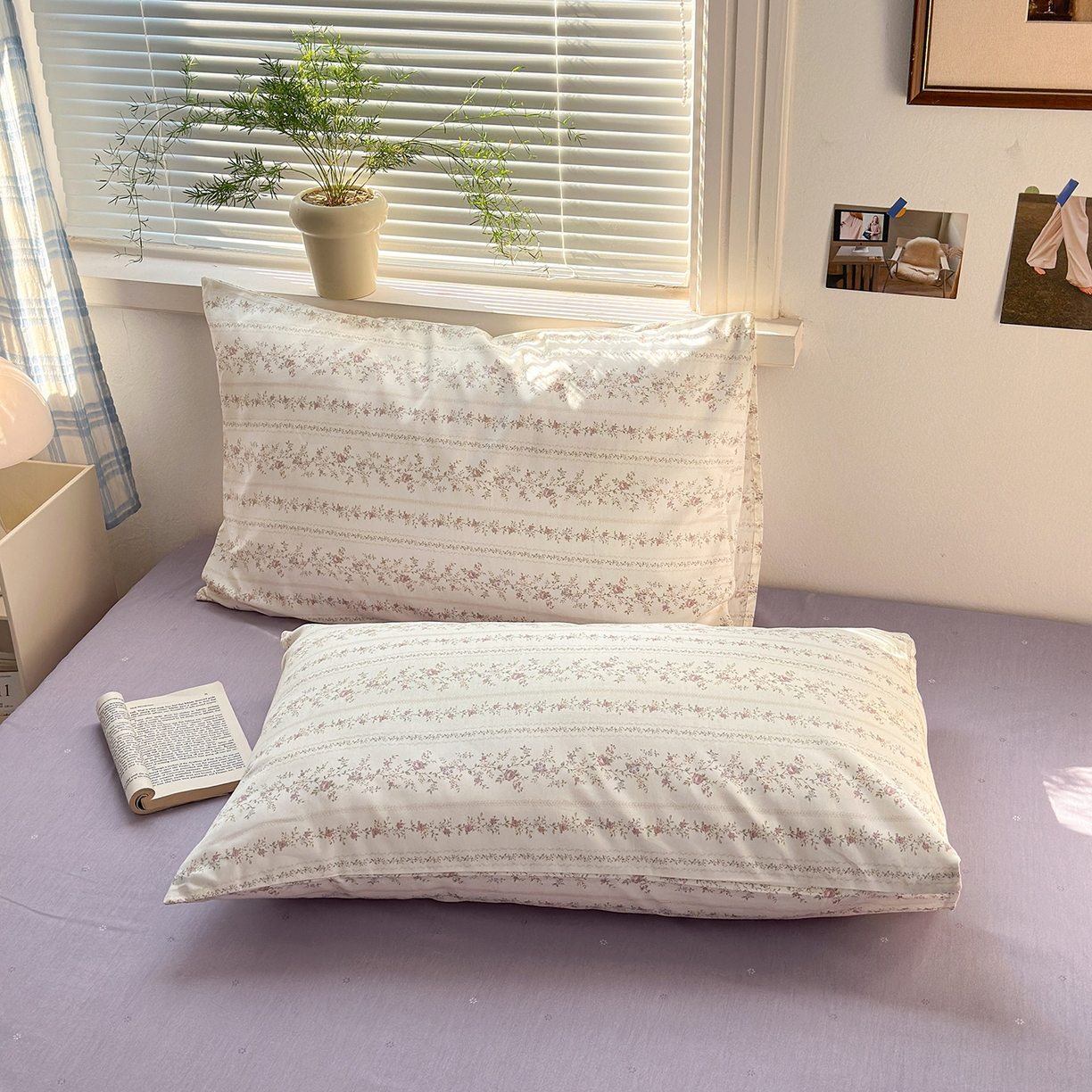 91家纺网 家纺一手货源 找家纺 麦伦家居 2026春夏新品13372全棉卡通小清新四件套 含羞草