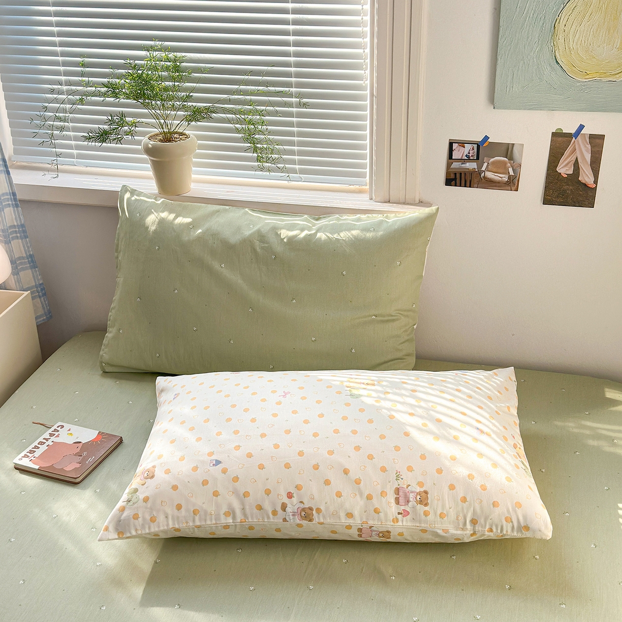 91家纺网 家纺一手货源 找家纺 麦伦家居 2026春夏新品13372全棉卡通小清新四件套 莓果熊