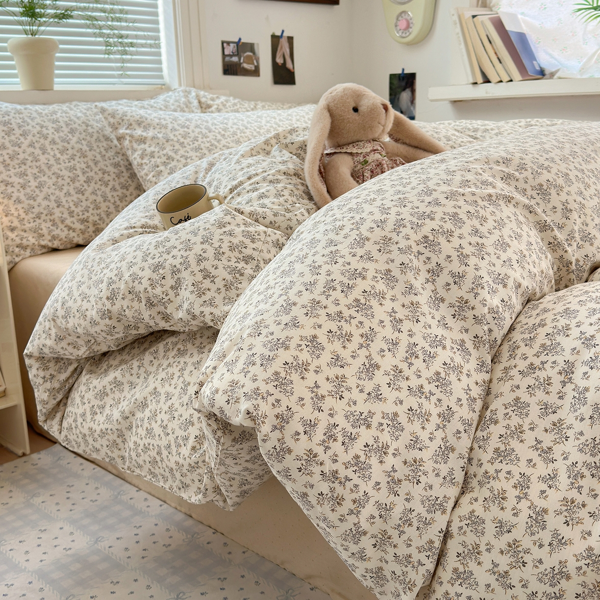 91家纺网 家纺一手货源 找家纺 麦伦家居 2026春夏新品13372全棉卡通小清新四件套 时光里