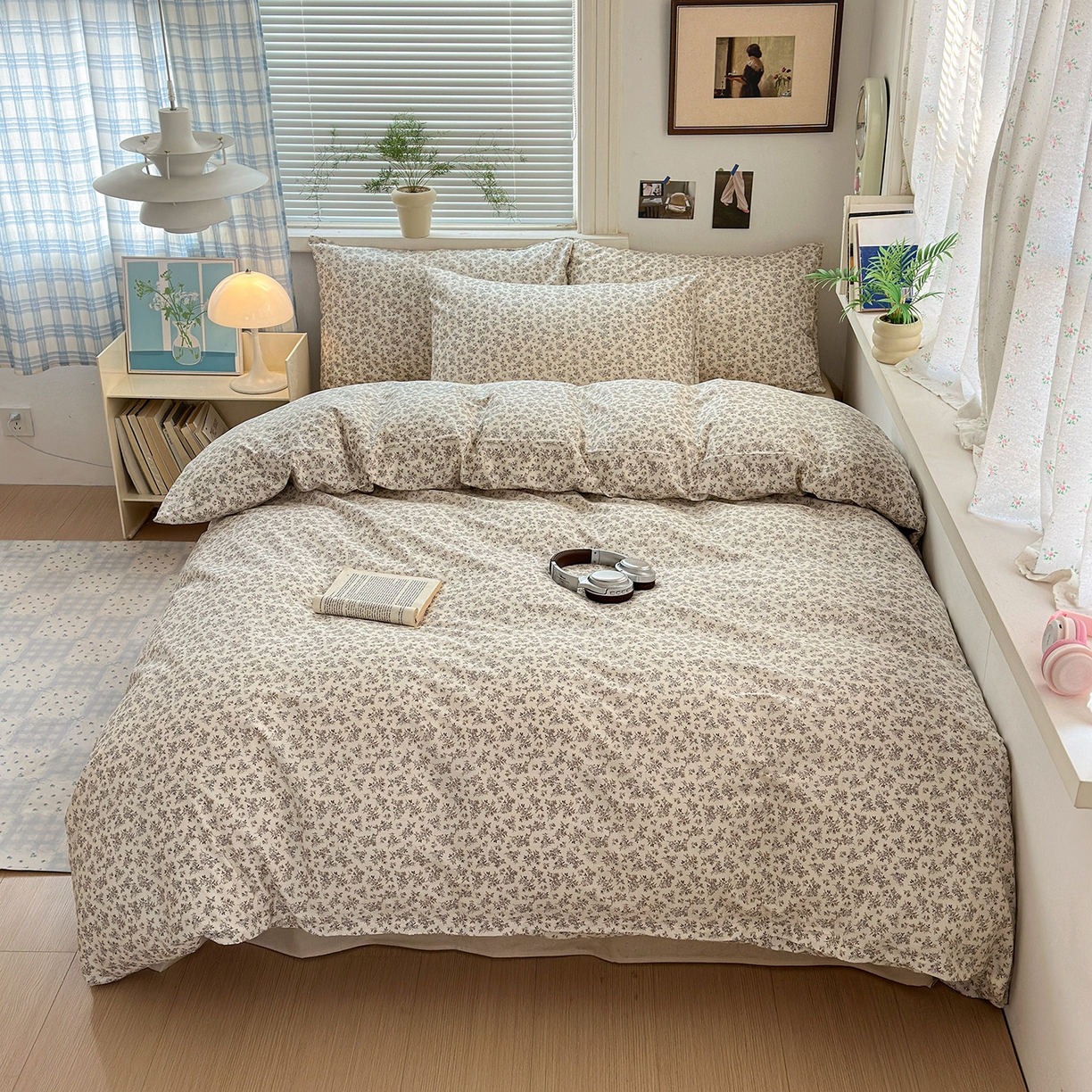 91家纺网 家纺一手货源 找家纺 麦伦家居 2026春夏新品13372全棉卡通小清新四件套 时光里