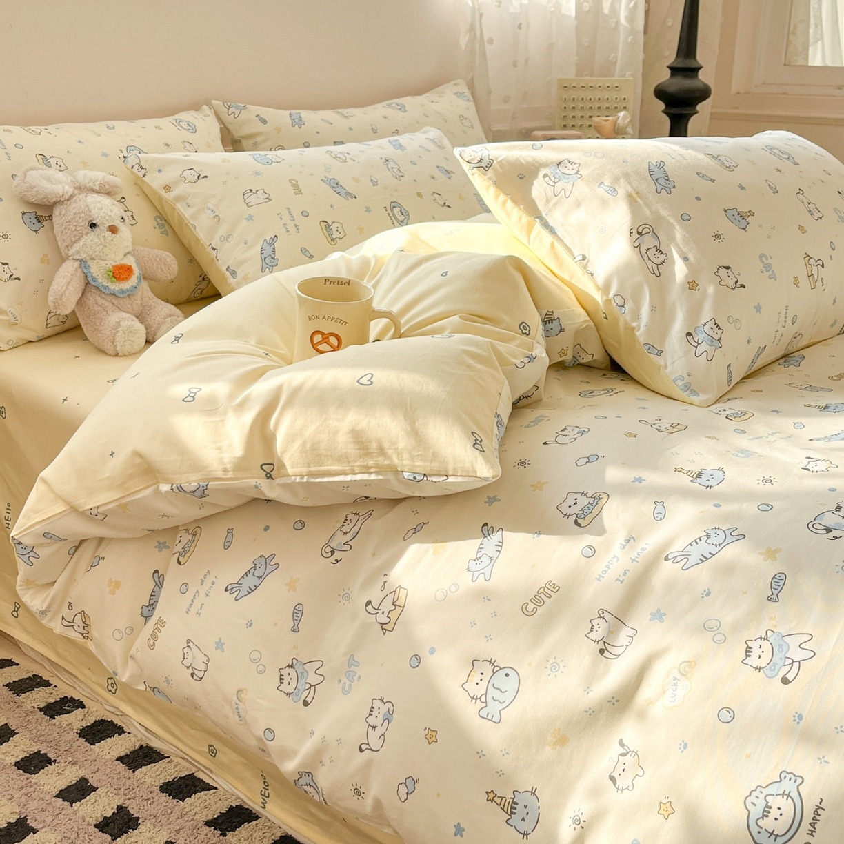 91家纺网 家纺一手货源 找家纺 （总）麦伦家居 2026春夏新品13372全棉卡通小清新四件套