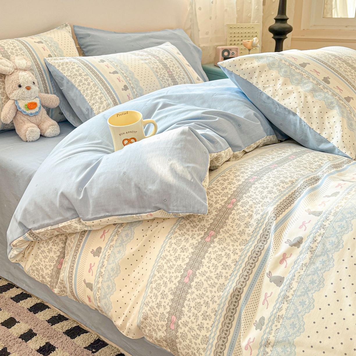 91家纺网 家纺一手货源 找家纺 （总）麦伦家居 2026春夏新品13372全棉卡通小清新四件套