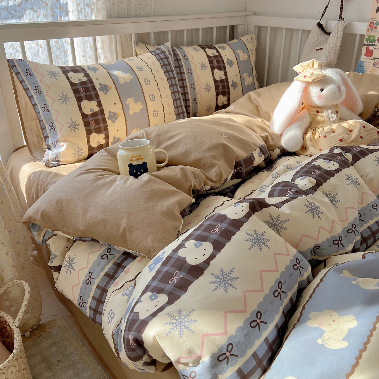 91家纺网 家纺一手货源 找家纺 （总）桃喜 2026春夏新品全棉卡通学生三件套四件套