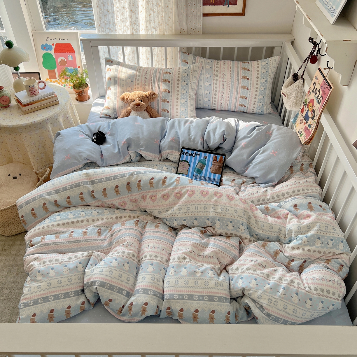 91家纺网 家纺一手货源 找家纺 （总）桃喜 2026春夏新品全棉卡通学生三件套四件套