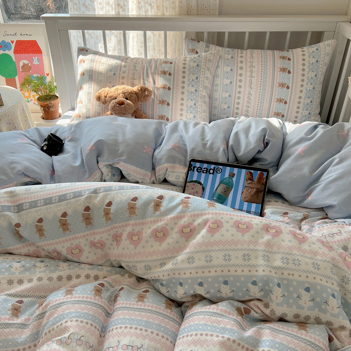 91家纺网 家纺一手货源 找家纺 （总）桃喜 2026春夏新品全棉卡通学生三件套四件套