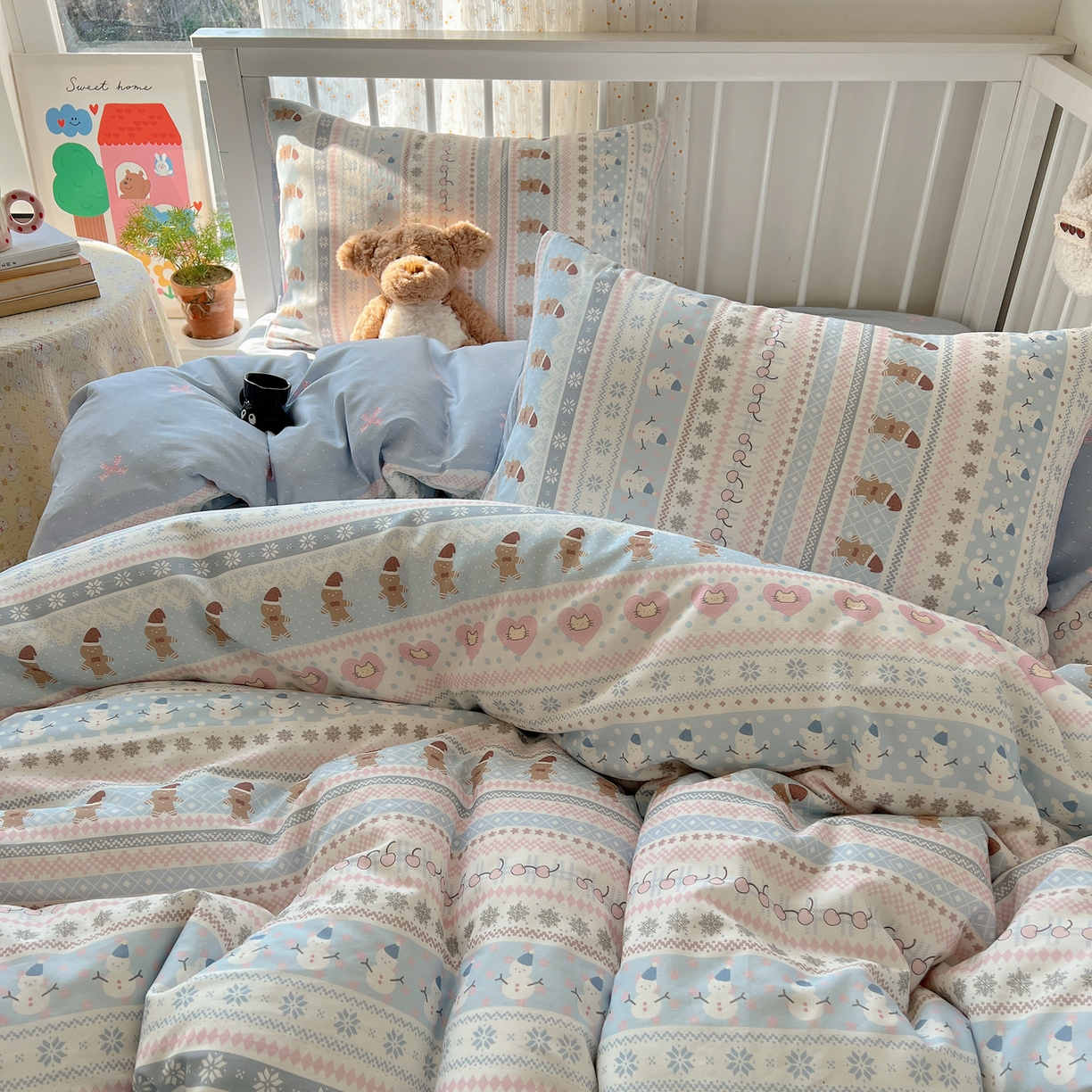 91家纺网 家纺一手货源 找家纺 （总）桃喜 2026春夏新品全棉卡通学生三件套四件套