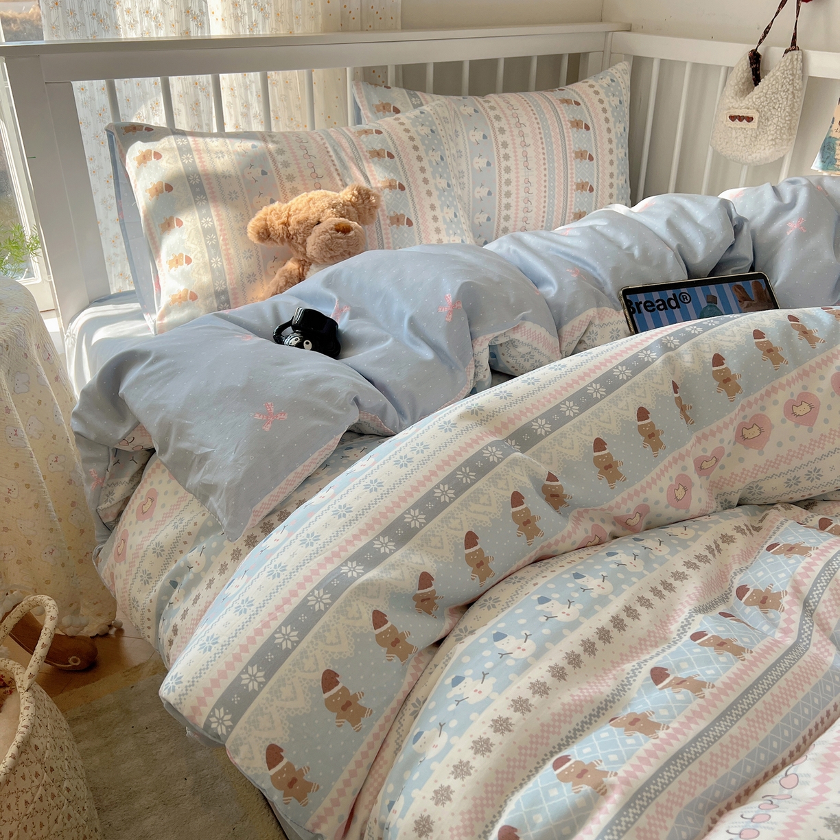 91家纺网 家纺一手货源 找家纺 （总）桃喜 2026春夏新品全棉卡通学生三件套四件套