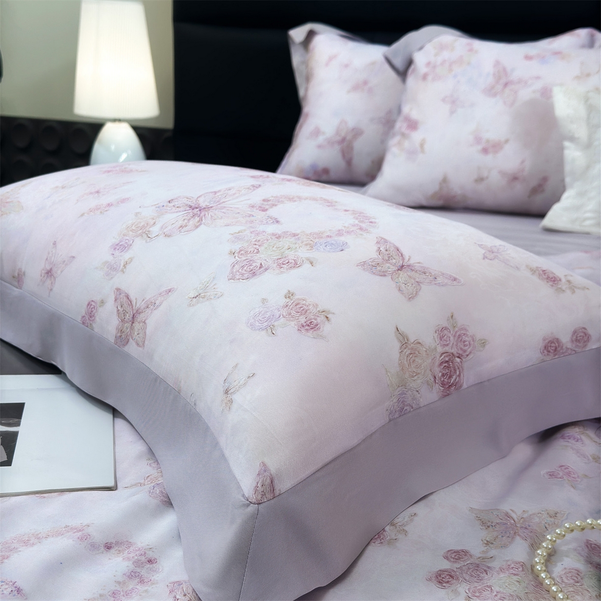 91家纺网 家纺一手货源 找家纺 朵希曼 2026新款50天丝镂空夏被四件套系列（控价：夏被四件套券后不低于299元)(小号控价不低于149 标准单夏被控价169，加大单夏被控价189) 蝶舞