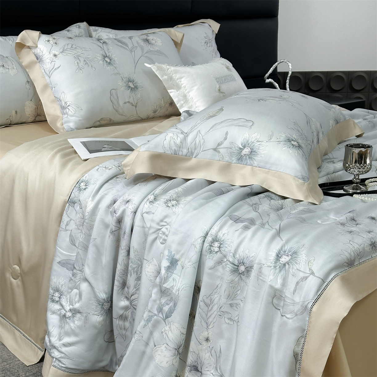 91家纺网 家纺一手货源 找家纺 朵希曼 2026新款50天丝镂空夏被四件套系列（控价：夏被四件套券后不低于299元)(小号控价不低于149 标准单夏被控价169，加大单夏被控价189) 简西