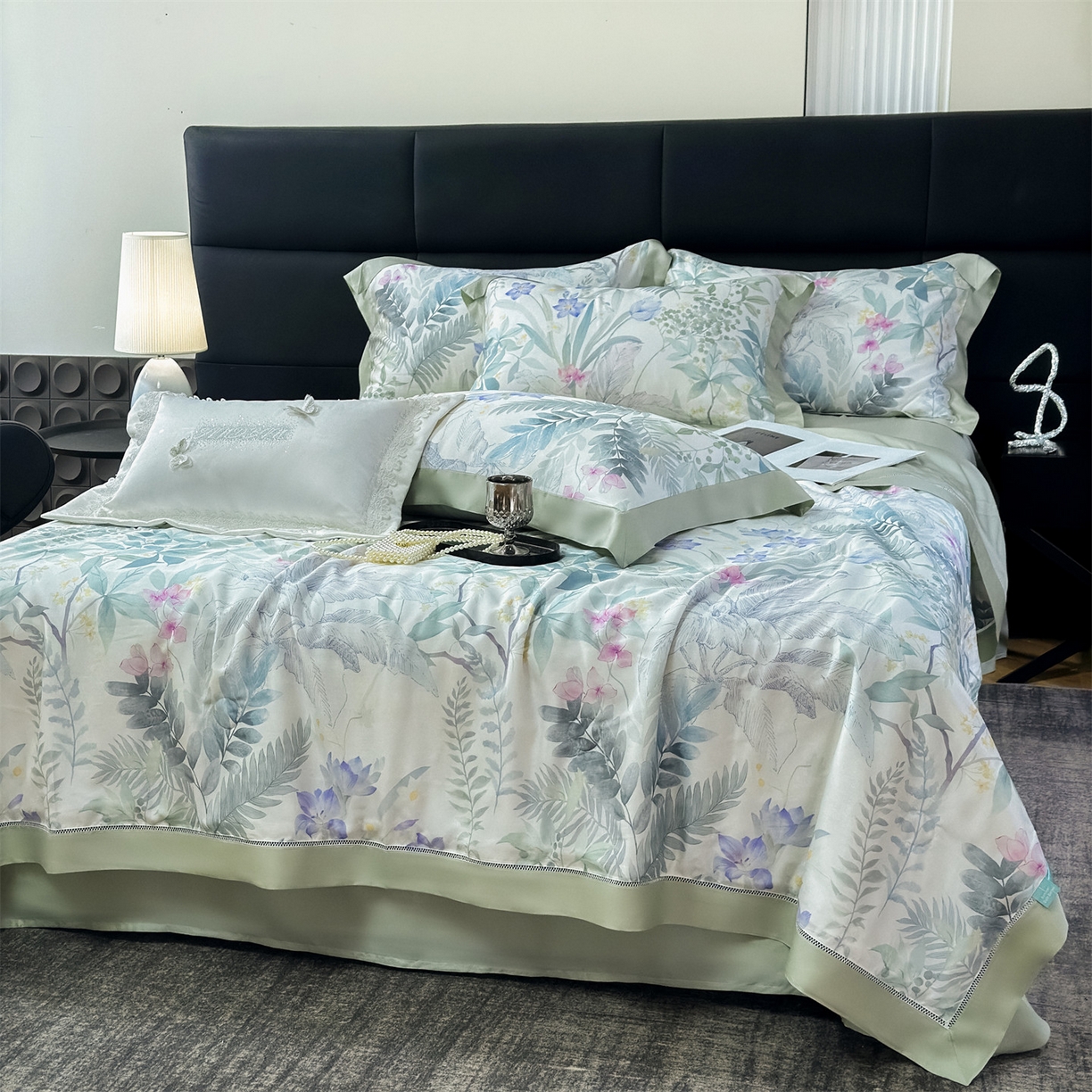 91家纺网 家纺一手货源 找家纺 朵希曼 2026新款50天丝镂空夏被四件套系列（控价：夏被四件套券后不低于299元)(小号控价不低于149 标准单夏被控价169，加大单夏被控价189) 蔓行