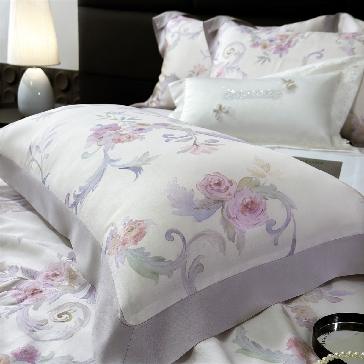 91家纺网 家纺一手货源 找家纺 朵希曼 2026新款50天丝镂空夏被四件套系列（控价：夏被四件套券后不低于299元)(小号控价不低于149 标准单夏被控价169，加大单夏被控价189) 美洛拉-粉紫