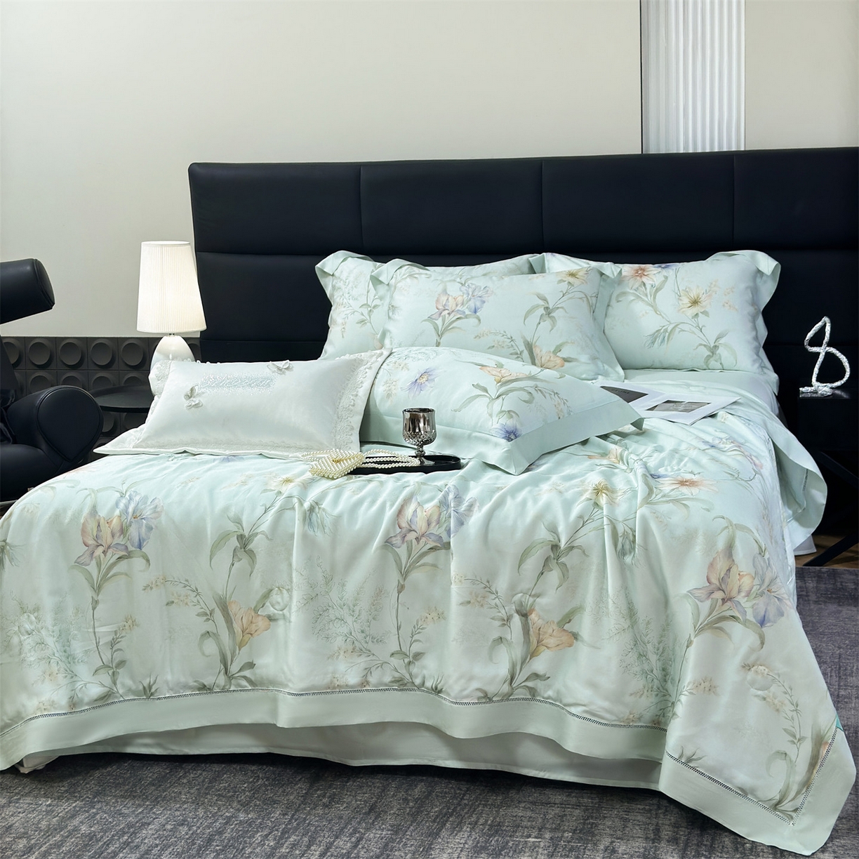 91家纺网 家纺一手货源 找家纺 朵希曼 2026新款50天丝镂空夏被四件套系列（控价：夏被四件套券后不低于299元)(小号控价不低于149 标准单夏被控价169，加大单夏被控价189) 沐慕