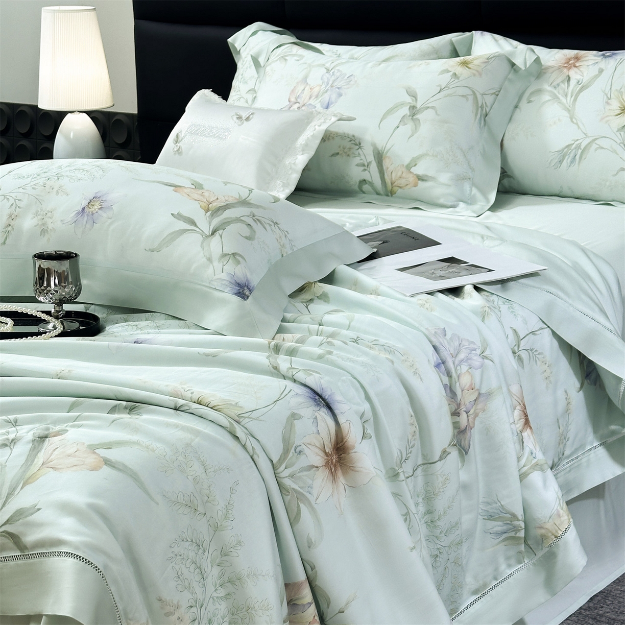 91家纺网 家纺一手货源 找家纺 朵希曼 2026新款50天丝镂空夏被四件套系列（控价：夏被四件套券后不低于299元)(小号控价不低于149 标准单夏被控价169，加大单夏被控价189) 沐慕