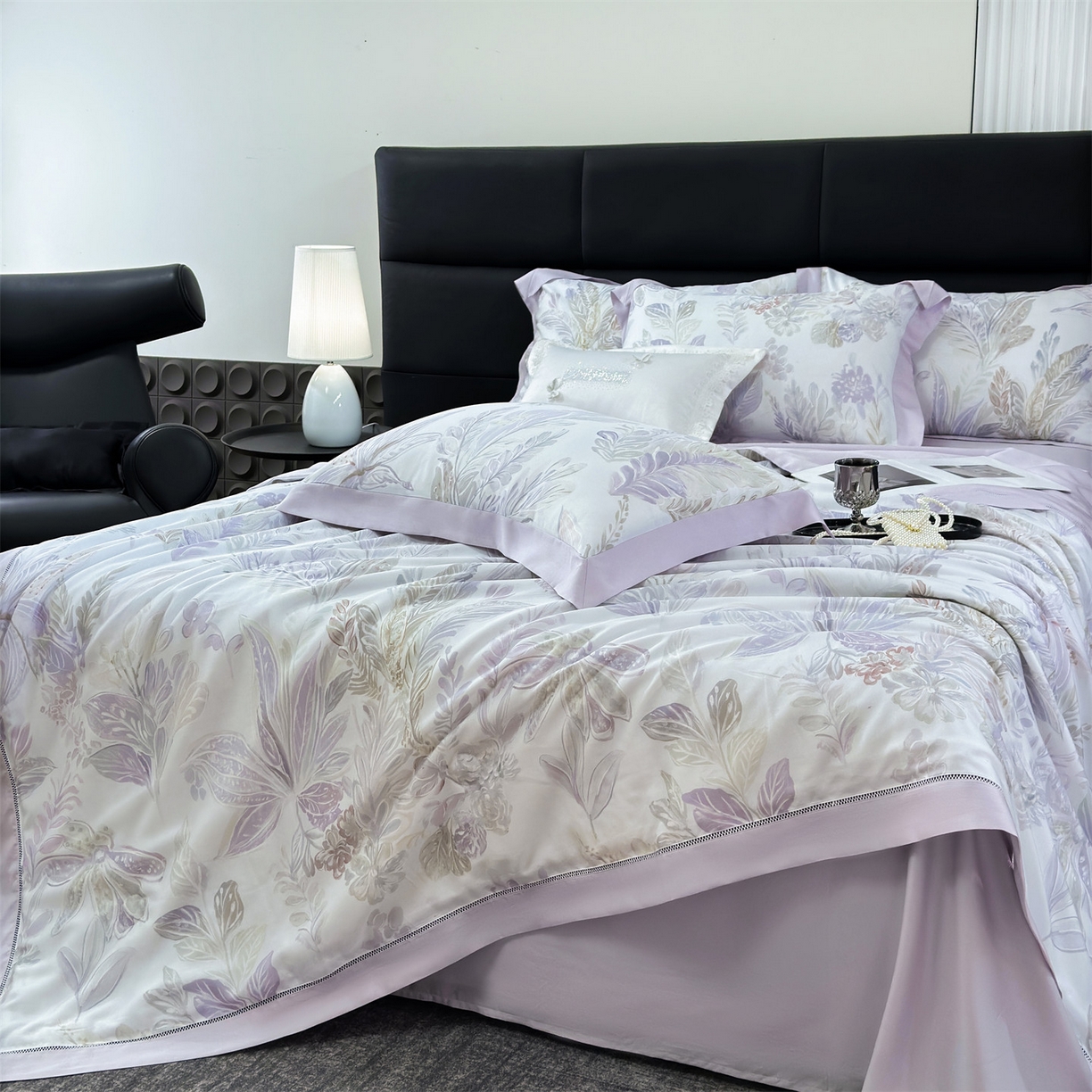 91家纺网 家纺一手货源 找家纺 朵希曼 2026新款50天丝镂空夏被四件套系列（控价：夏被四件套券后不低于299元)(小号控价不低于149 标准单夏被控价169，加大单夏被控价189) 暮光-紫