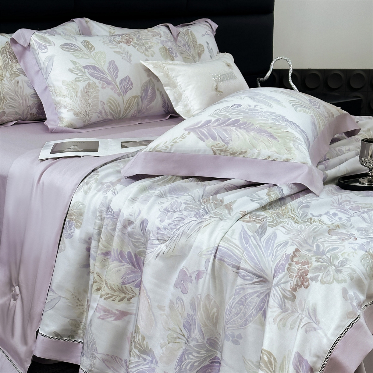 91家纺网 家纺一手货源 找家纺 朵希曼 2026新款50天丝镂空夏被四件套系列（控价：夏被四件套券后不低于299元)(小号控价不低于149 标准单夏被控价169，加大单夏被控价189) 暮光-紫