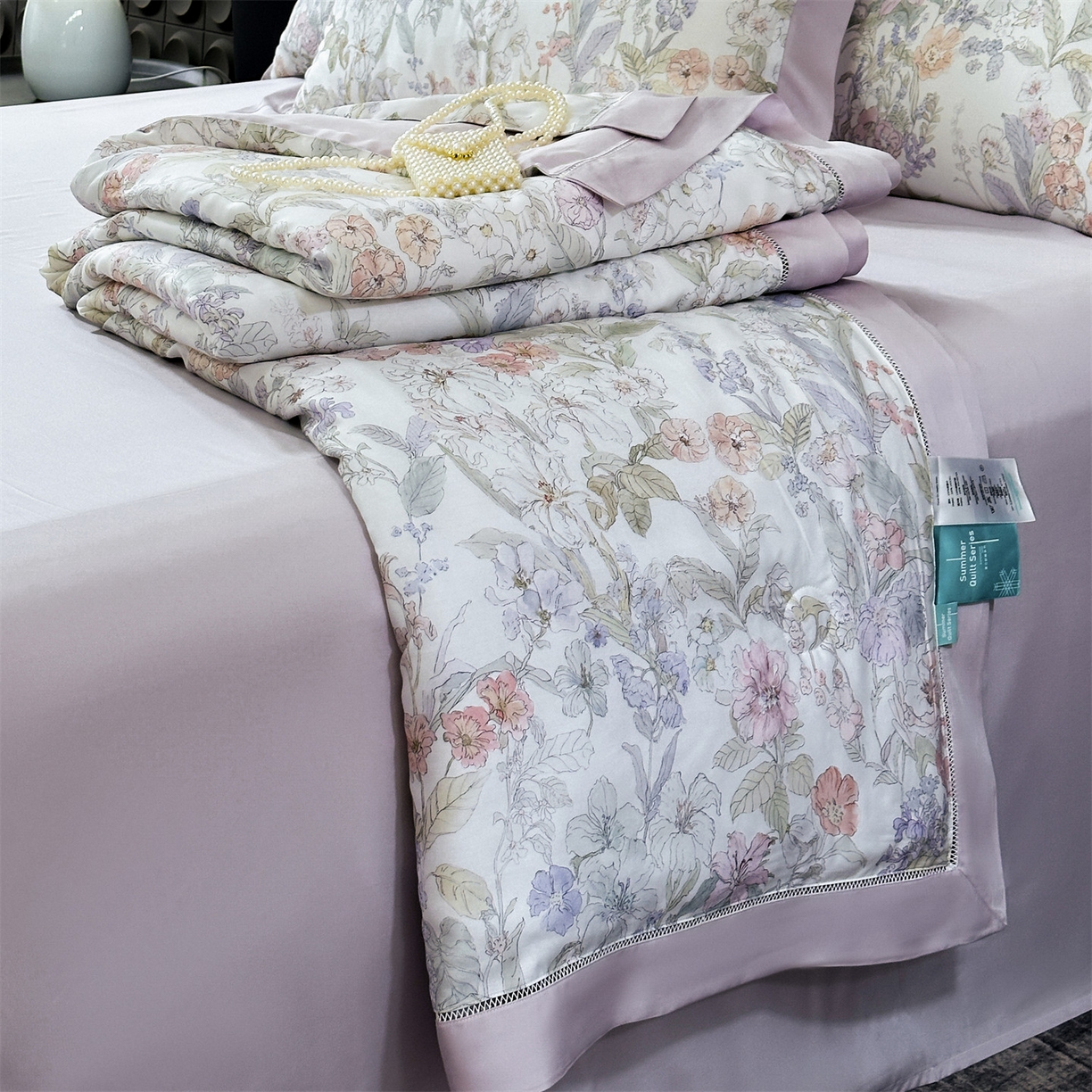 91家纺网 家纺一手货源 找家纺 朵希曼 2026新款50天丝镂空夏被四件套系列（控价：夏被四件套券后不低于299元)(小号控价不低于149 标准单夏被控价169，加大单夏被控价189) 颂旅