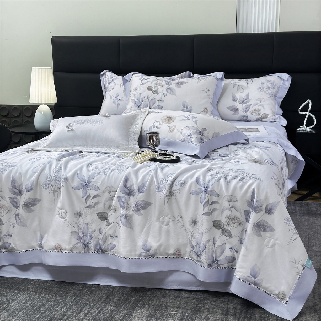 91家纺网 家纺一手货源 找家纺 朵希曼 2026新款50天丝镂空夏被四件套系列（控价：夏被四件套券后不低于299元)(标准单夏被控价169，加大单夏被控价189) 颜青