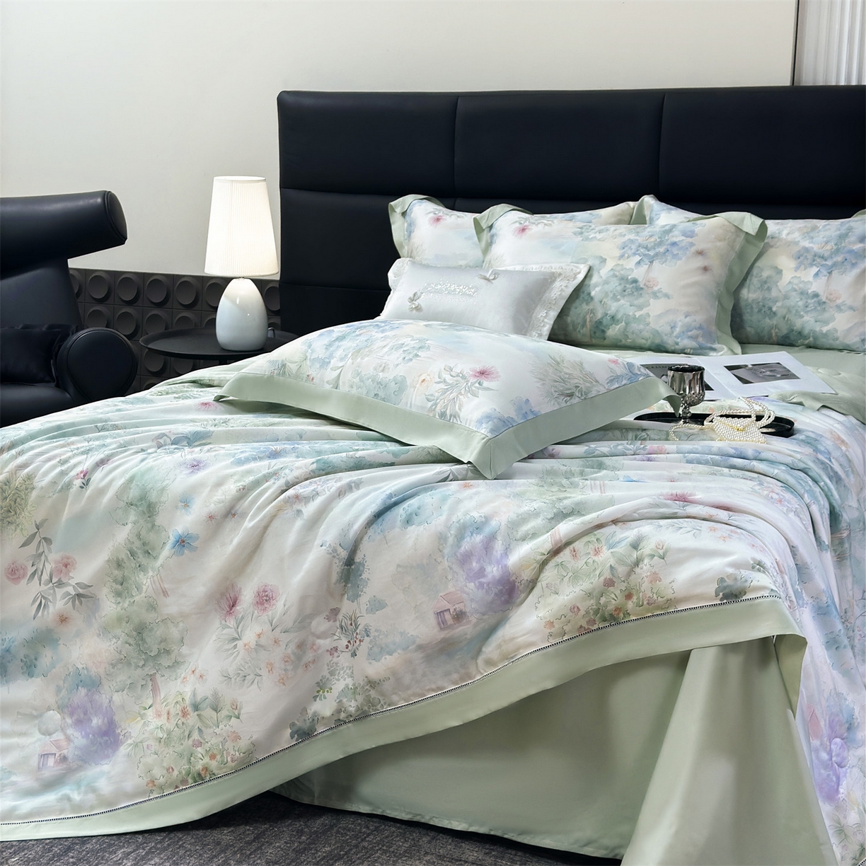 91家纺网 家纺一手货源 找家纺 朵希曼 2026新款50天丝镂空夏被四件套系列（控价：夏被四件套券后不低于299元)(小号控价不低于149 标准单夏被控价169，加大单夏被控价189) 盈春